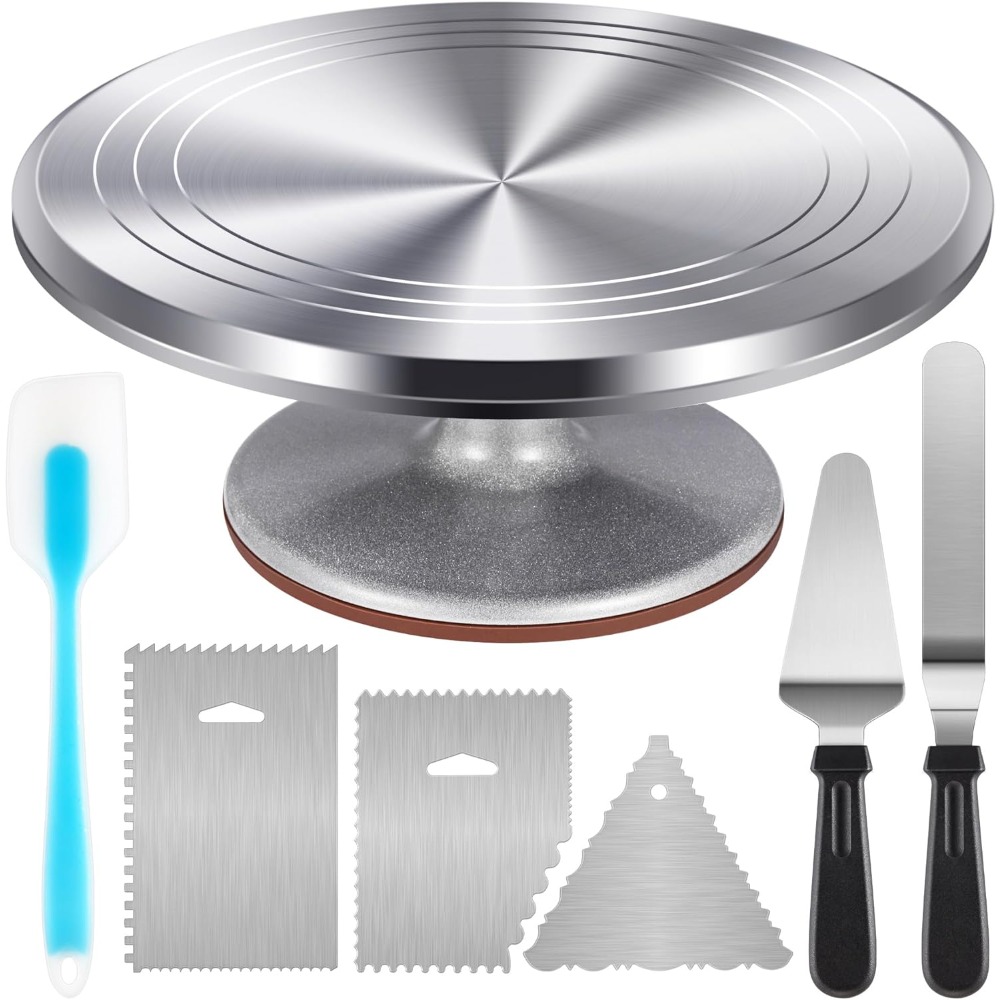 Aluminium Cake Turntable Set w - Cupcake Stand Tier recension och pris