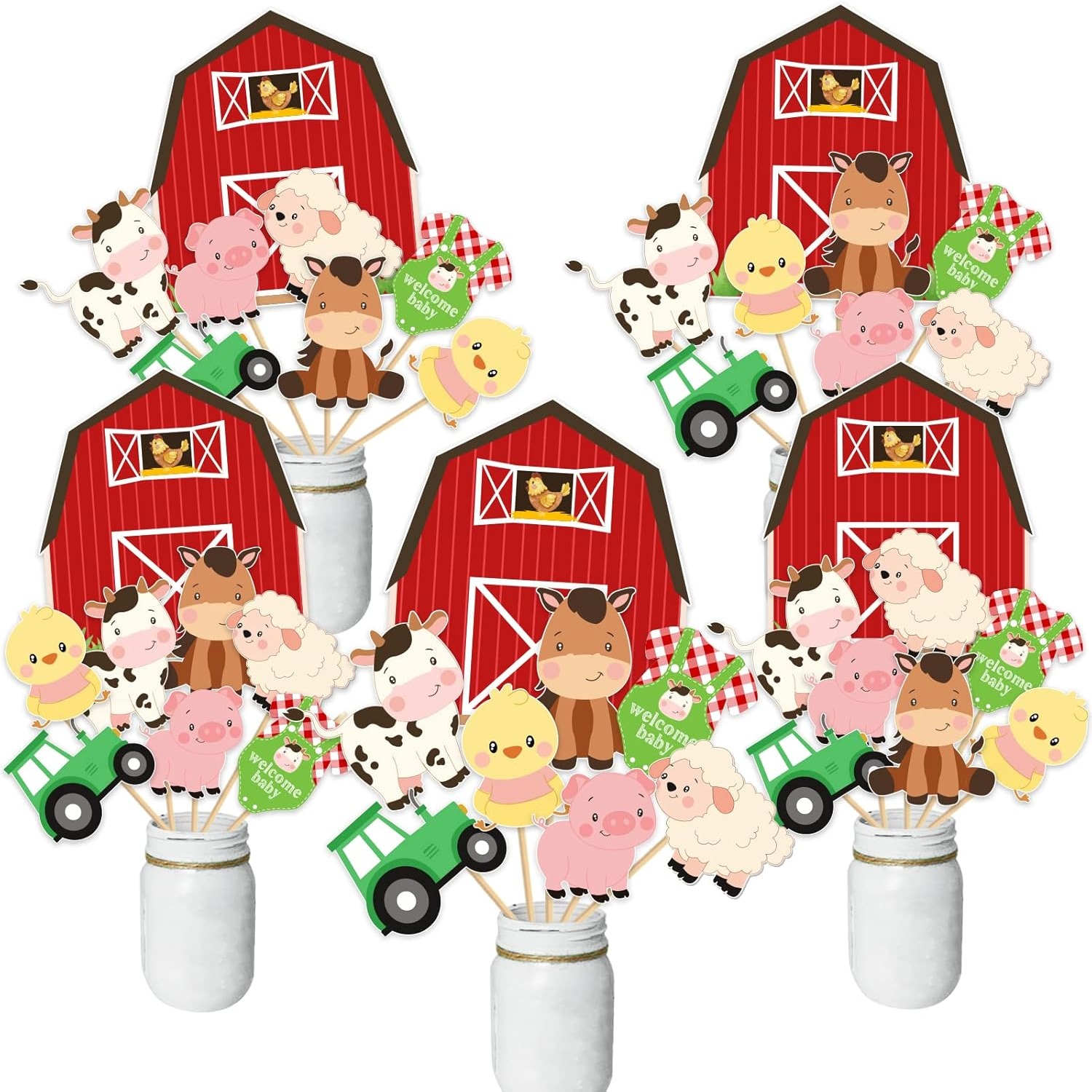 Farm Animal Baby Shower Center - Centerpiece Stick recension och pris