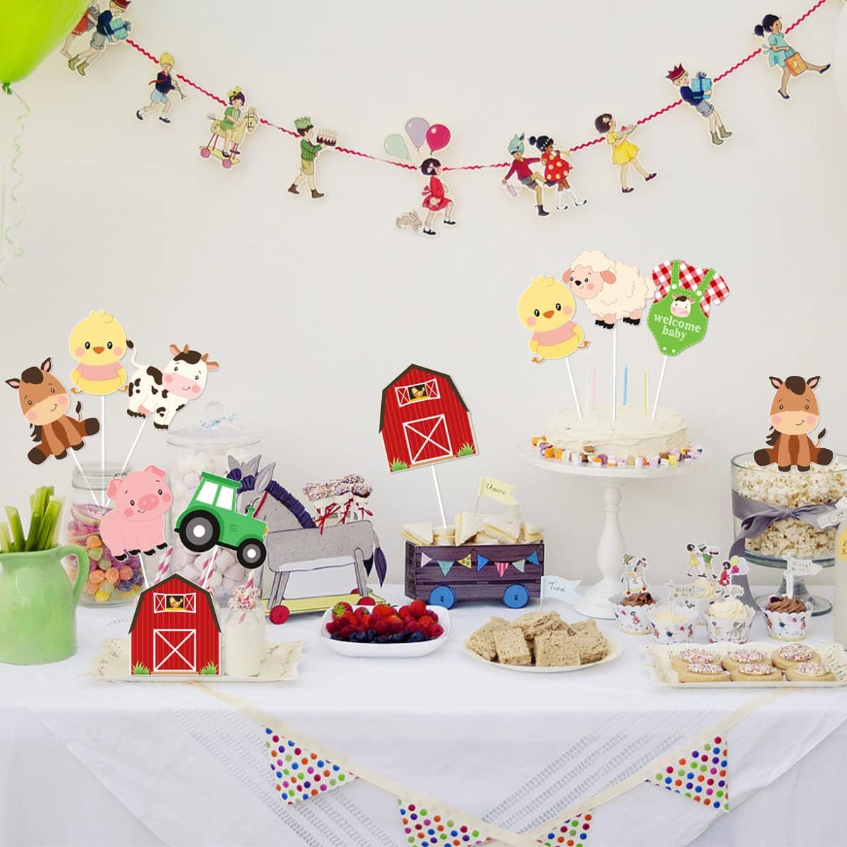 Farm Animal Baby Shower Center - Centerpiece Stick recension och pris