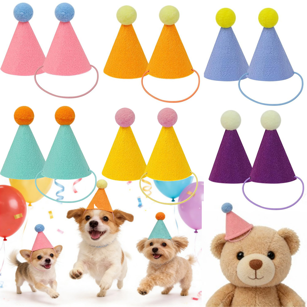 3/6pcs Pet Party Hat Colorful  - Party Hat Cone recension och pris