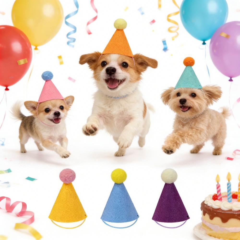 3/6pcs Pet Party Hat Colorful  - Party Hat Cone recension och pris