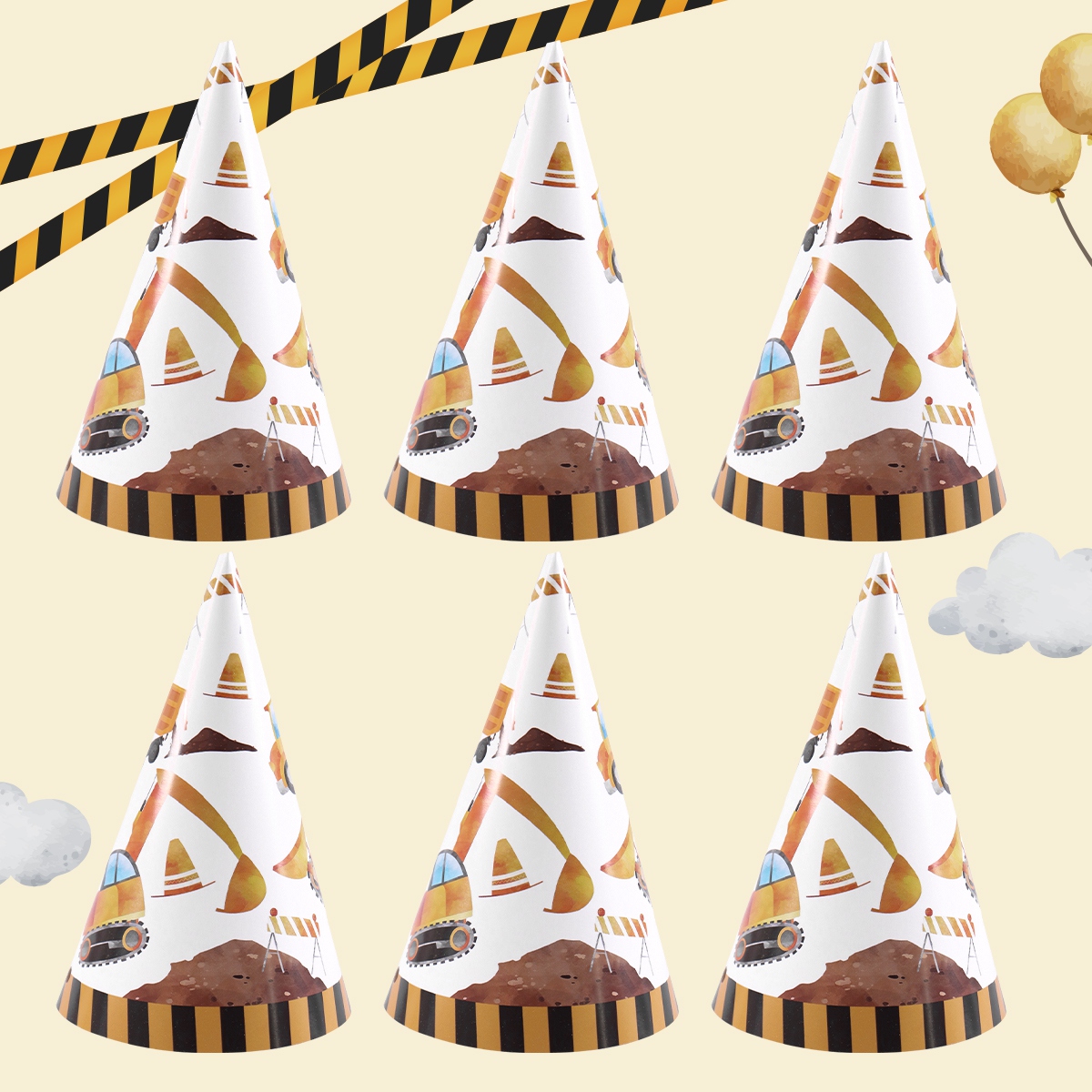 6pcs Construction Truck Birthd - Party Hat Cone recension och pris