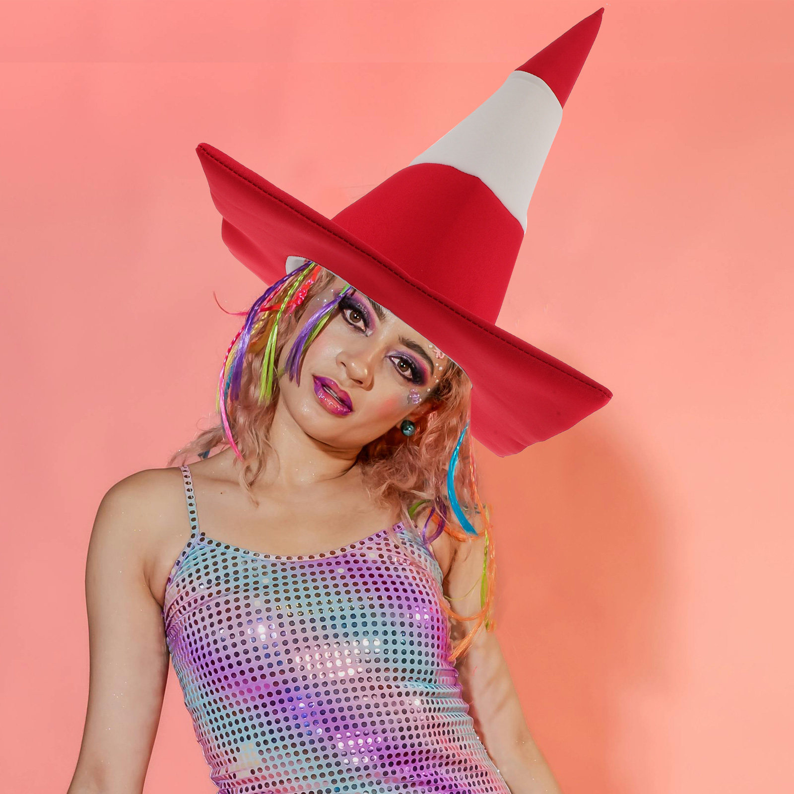Traffic Cone Hat Red White Nov - Party Hat Cone recension och pris