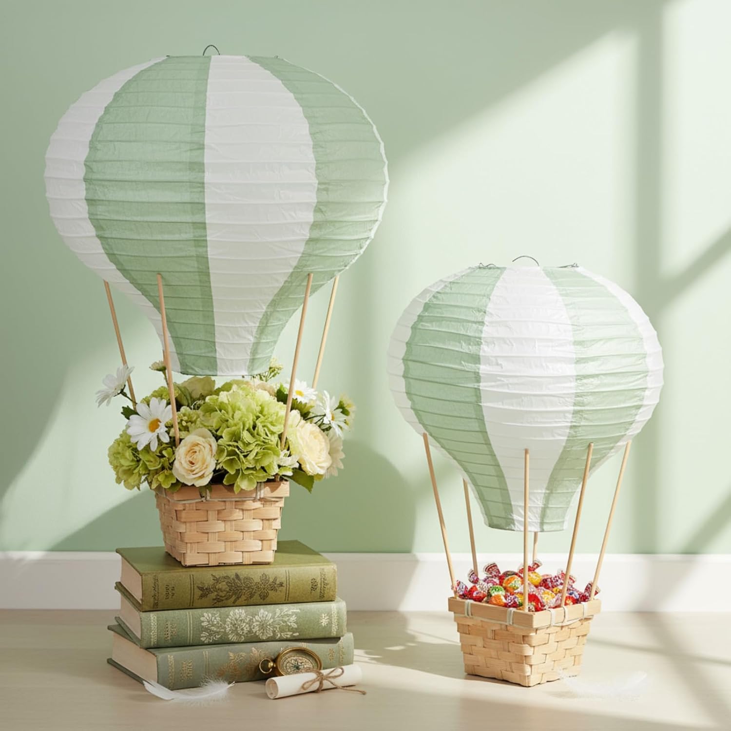 6-24PCS Sage Paper Lanterns Bi - Centerpiece Stick recension och pris