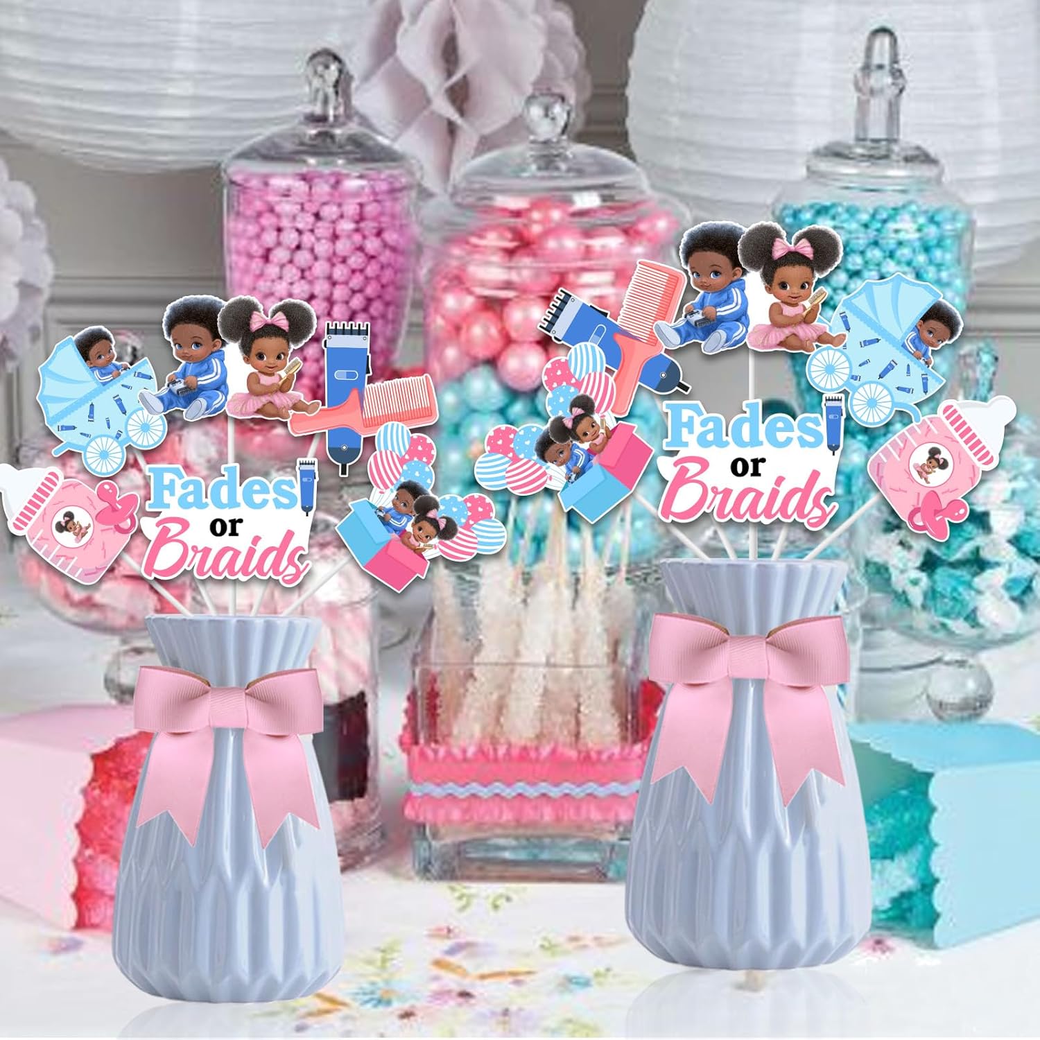 1Set Fades or Braids Gender Re - Centerpiece Stick recension och pris