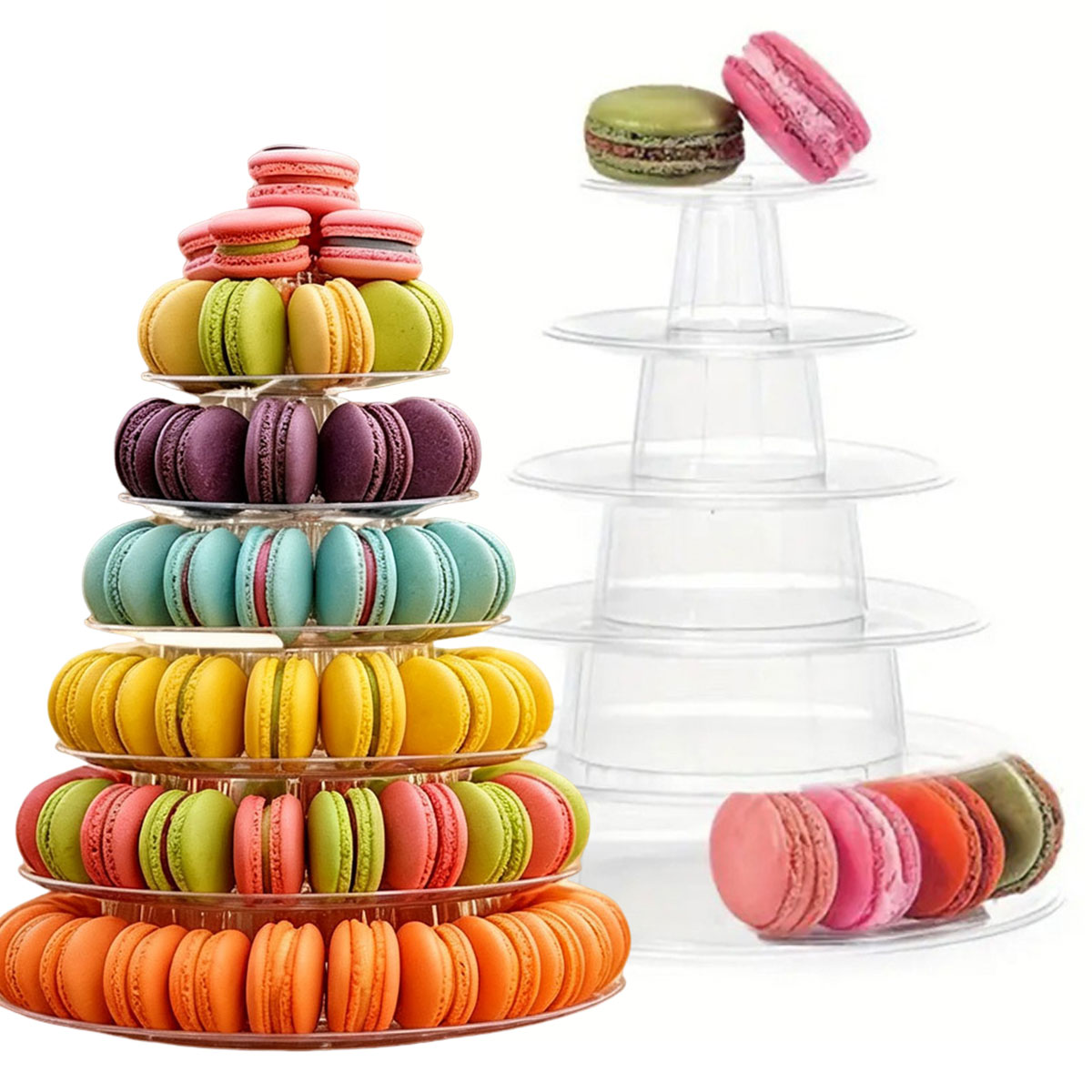 1PC 6-Tier Round Plastic Clear - Cupcake Stand Tier recension och pris