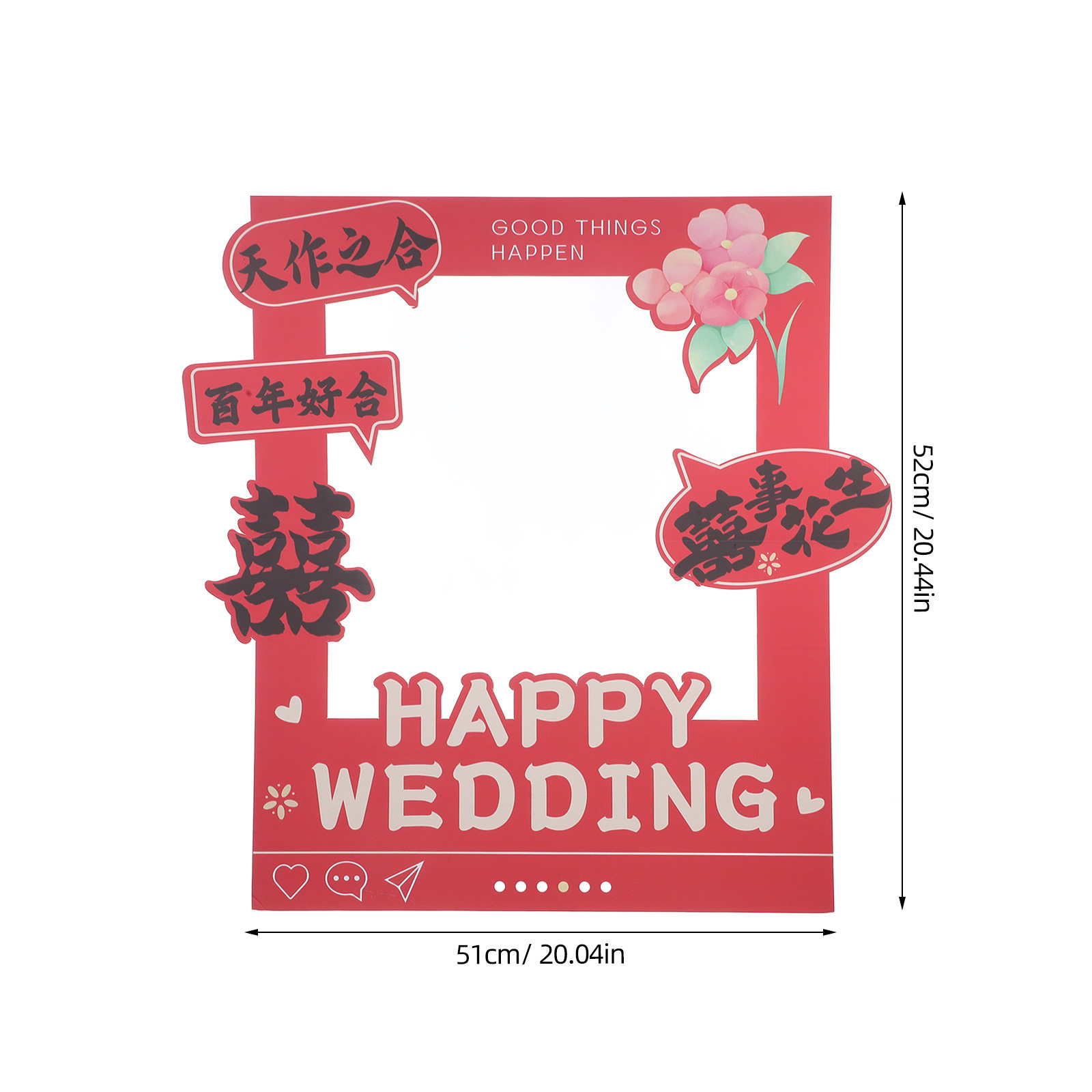 Red Chinese Wedding Photo Fram - Photo Booth Frame recension och pris