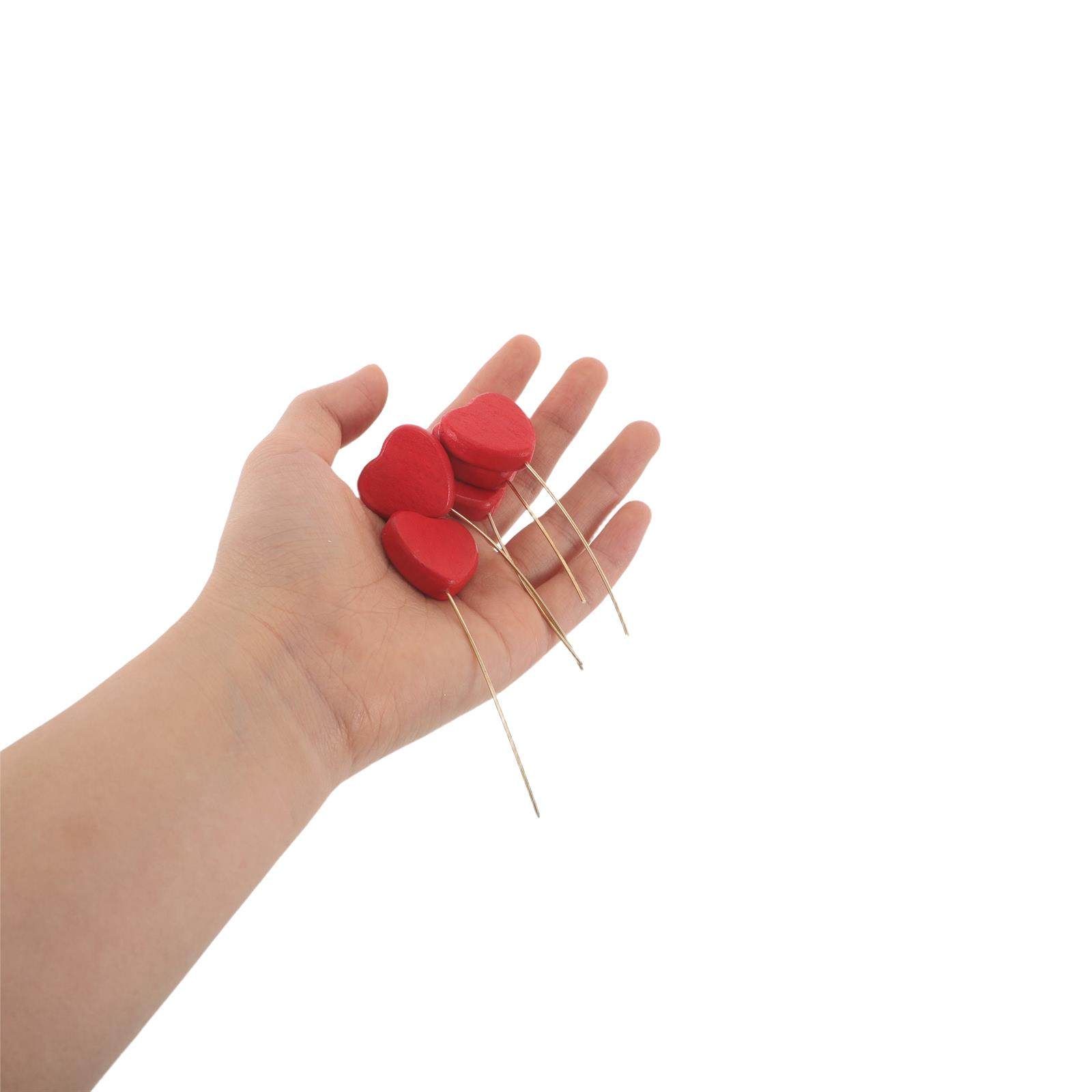6Pcs Mini Wood Heart Picks Vas - Centerpiece Stick recension och pris